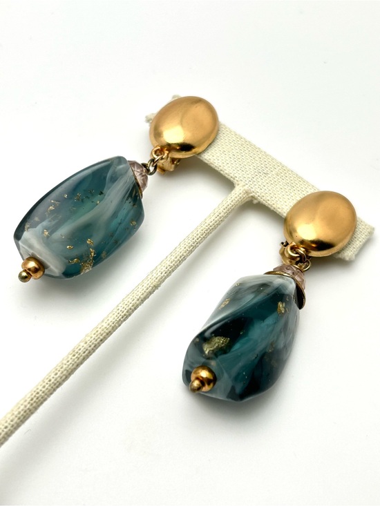 Chico's Jewelry - Chico’s Blue and Gold Drop Earrings